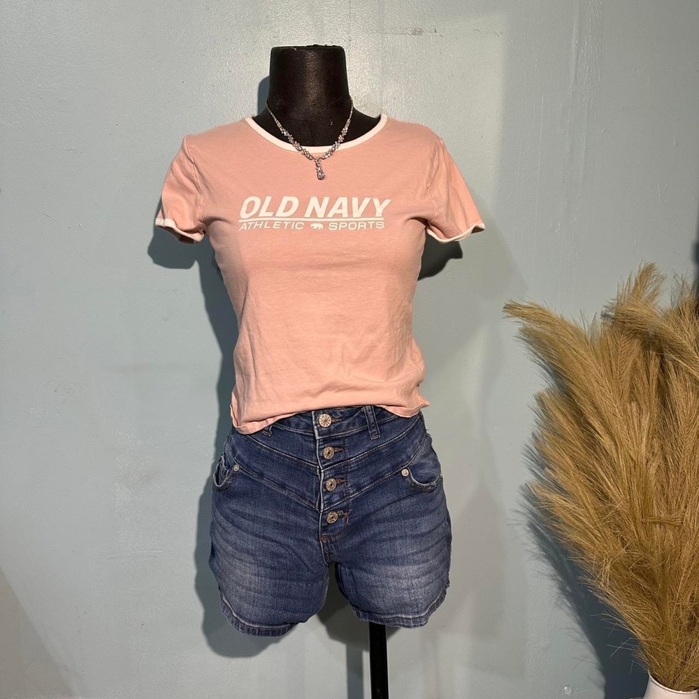 Old Navy Pink Graphic Baby Tee "Old Navy Athletic Sports"